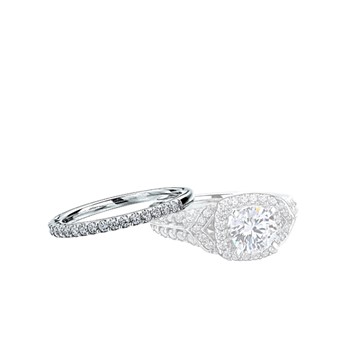 Ladies Matching White Gold 1/4ct tw Daimond Wedding Band Mounting